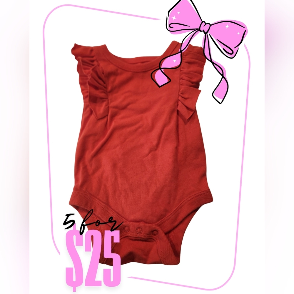 Cat & Jack Red Ruffle Baby Onesie